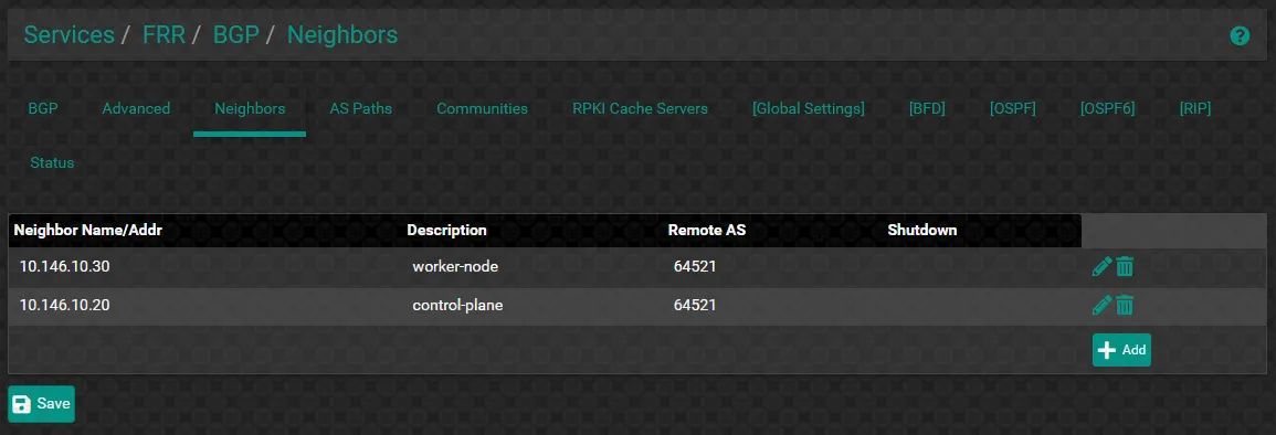 Create BGP Neighbors